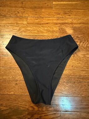 Women's High-Rise Black Bikini Bottom - Sleek Coverage